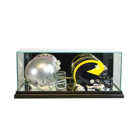 Perfect Cases Perfect Cases DBMH-B Double Mini Football Helmet Display Case; Black DBMH-B